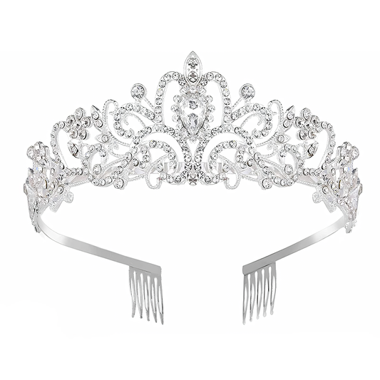 Qiit Tiara Crown for Women and Girls - Perfect for Weddings Birthday Proms Princess Party